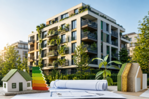 Rénovation énergétique d’une copropriété à Lyon avec isolation thermique et immeuble résidentiel moderne